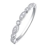 SHELOVES Vintage Infinity Eternity Rings for Women CZ 925 Sterling Silver Ring Stacking Wedding Band Sz Q