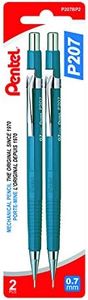 Pentel P200 Drafting Mechanical Pencil, 0.7mm Medium Point, Writing, Drawing, School Supplies, Metal Tip, Blue Barrel, P207BP2, 2PC Pack
