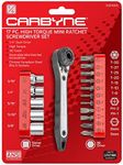 Carbyne 17 Piece Right Angle Offset Mini Ratchet Wrench Screwdriver, 1/4 Inch Dual-Drive Head | Bit Set & Sockets • From a Family-Run Tool Company Based in the U.S.A.