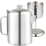 APOXCON Percolator Coffee Pot Stainless Steel Coffee Percolator with Heat Resistant Glass Knob Top, Compact Coffee Maker Pot for Campfire or Stovetop Coffee Making Outdoor Traveling Fast Brew