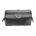 Kara Multipurpose Black Portable Toiletry Kit - Genuine Leather Unisex Pouch for Travel - Shaving Kit or Makeup Cosmetic Kit Organizer Leather Toiletry Bag for Men Travel | Shaving Kit Bag for Men