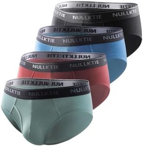 Nullktie Ultra Soft Men's Briefs with Fly, Viscose Made from Bamboo Underwear for Men, Breathable Moisture Wicking No Ride Up