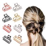 UgyDuky 8 PCS Small Metal Hair Claw Clips,Hollow Non-slip Hair Catch Jaw Clamp for Women Girls Hair Barrette for Fixing Hair