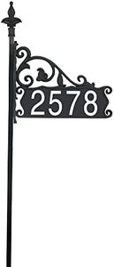 Address America Boardwalk Home Address Yard Sign with Customized House Number Plate - High Visibility, Handcrafted, Double-Sided, Reflective - 47” Post - AS