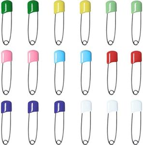 50 Pcs Diaper Pins, Plastic Head Safety Pin with Safe Locking Closures (Colorful)