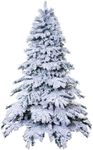Christmas Tree World | 7ft Artificial Unlit Snow White Fir | Natural and Realistic Look with Bushy and Luxury Quality PVC Tips | Easy to Assemble and Take Down | 124cm Diameter