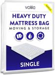 volila Single Mattress Bag - Waterproof Mattress Bags for Storage 225 x 120 x 30cm (92.5gms) - Reusable Mattress Bags for Moving, Cover to Protect your Bed from Pest Damage, Stain, and Dust