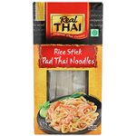 Real THAI Original Thai Cuisine Rice Stick Pad Thai Noodles, 13.23 Oz / 375 G,Yellow, Alcohol Free, 375 Grams