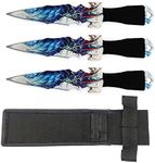 Stainless Steel Throwers, Dragon Print Throwing Gear, 3Pcs w/Nylon Sheath