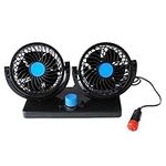 Double Head Car Fan 12V Dashboard Fans 360 Degree RotatableFans for Car SUVs RV