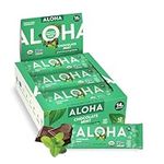 ALOHA Organic Plant Based Protein Bar, Chocolate Mint, Vegan, 1.9 oz, 12 Bars