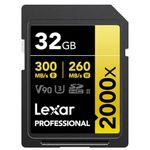 Lexar Professional 2000x 32GB SDHC UHS-II Card, Up to 300MB/s Read (LSD2000032G-BNNNU)