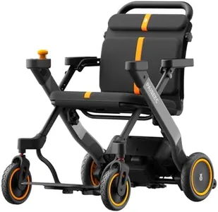 Foldable Electric Wheelchair for Adults & Seniors, Motorized Wheelchair & Rollator Walker Combo with Height-Adjustable Handles, Airline Approved, Travel Size, 18 Miles Range, Power Wheelchair, Grey