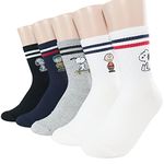 The Peanuts Snoopy Women and teen girls Licensed Socks Collection Socksense, Snoopy Board _5pairs, One Size