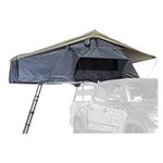 Overland Vehicle Systems Nomadic 3 Extended Rooftop Tent RTT - Dark Gray Base with Green Rain Fly & Black Travel Cover Universal