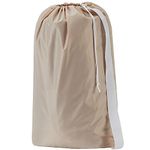 XL Nylon Laundry Bag with Strap, Machine Washable Large Dirty Clothes Organizer, Easy Fit a Laundry Hamper or Basket, Can Carry Up to 4 Loads of Laundry, Beige, (Patent Pending)