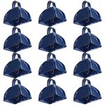 Foraineam 12 Pack Metal Cowbells with Handles, Blue Loud Call Bell Alarm Noise Makers, Hand Percussion Musical Instruments Noisemakers for Sporting Events, Weddings, New Year’s Eve, Team Cheering