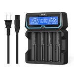 XTAR New X4 Universal 18650 21700 Battery Charger 2A Fast Charger for Rechargeable Li-ion/IMR/Ni-MH/Ni-Cd 18650 16340 20700 21700 26650 14500 AA AAA C Batteries with USB Output