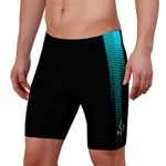 ZIUM Men's Half Tight Shorts (M, Black_Iceblue_101)