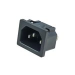 Electronic Spices C14 AC 10A 250V Panel Mount 3 Pin Male Inlet Module Adapter Power Connector Socket (Pack of 1)