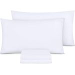 Utopia Bedding Pillow Cases 4 Pack- Standard Size 50x75 cm - 100% Brushed Microfiber Pillowcases with Envelope Closure - Wrinkle, Fade, Stain Resistant Pillow Cases - White