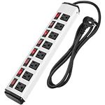8 Outlet Metal Power Strip with Ind