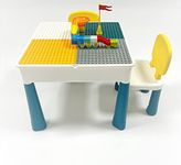 HH Home Hut Kids Building Block Table and Chair with Storage - Activity Desk and Chair Set for Toddlers, Children's Activity & Building Block Table, Chair and Table Set for Children - Large