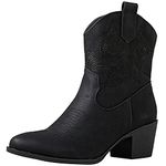 GLOBALWIN Women's Black Mid Calf The Western Cowboy Cowgirl Boots 8M