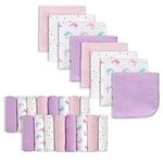 softan Baby Washcloths, 24Pack Baby Towels and Washcloths Extra Soft & Ultra Absorbent, Face Towel Unisex for Boys Girls Face & Body, Washclothes Gentle on Sensitive Skin, 9''X 9''- Pink Whale