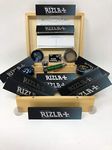 Raw Rizla Connoisseur Natura Classic Organic Black Combi Roach Filter Tips Rolling Box And Paper Gift Set For Fathers Day Christmas Birthdays (Rizla 7)