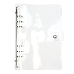 A5 Clear Soft PVC Round Ring Binders Dia 20mm 6-Ring Binder Cover with Snap Button Closure for Loose Leaf Journal Planner Albums DIY (A5-6 Holes(170x235mm))