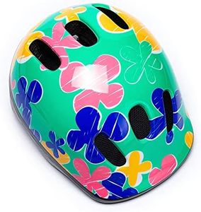Toddler Helmets Kids Girl Boy Bike Helmet Muti-Sport Adjustable from Toddler Kids to Youth CPSC Certificated (Blue Flower, S（18.5~20.5"）)