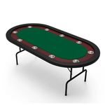 KOSTEN SPORTS Folding Poker Table for Beginner or Serious Poker Player 7 ft (84") Folding Poker Table (Green Oval)