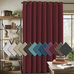 H.VERSAILTEX Linen Curtain Textured Rich Linen Curtain for Patio (W100 x L84 inch) Grommet Sliding Door Curtain Panel for Living Room Primitive Room Divider Curtain 7ft Tall by 8.5ft Wide - Burgundy