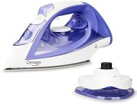 Cordless Iron for Clothes, 1550W 2-In-1 Cordless/Corded Iron with Durable Ceramic Soleplate, Steam Iron with 12.84oz Water Tank, Clothes Iron with 3-Way Auto-Off, Self-Cleaning, Anti-calc Function