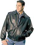 REED Men's Bomber Leather Jacket Union Made in USA (5XLTall, Black)