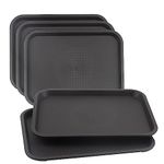 LEXININ 5 Pack Plastic Fast Food Trays, 35 x 27cm/13.7 x 10.6 Inch Rectangle Plastic Trays, Restaurant Cafeteria Serving Tray for Drinks, Food