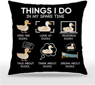 Udinaz Duck Pillow Covers 18x18,Things I Do in My Spare Time Duck Decor for Bedroom Living Room Home,Duck Gifts for Duck Lovers Girls Women