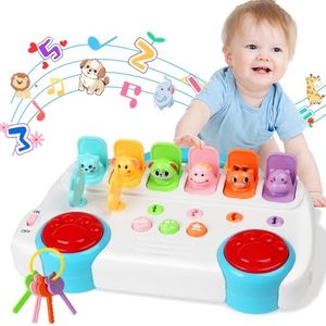 Animal Bus Interactive Pop Up Music Toy, Montessori Early Learning Activity Ages 6 Months+ Baby Sensory Toys for Toddlers 1-3 4 5 Boys & Girls with Sound & Light