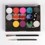 15 colors Painted Pigments Water Based Face Body Painted Pigments Kit Professional Water-Soluble Pigment Tattoo Painting Face Makeup Halloween Face Paint for Handmade Art Painted for Party Stage Perfomance