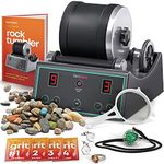 Advanced Professional Rock Tumbler Kit - with Digital 9-day timer and 3-speed settings - Turn Rough Rocks into Beautiful Gems | Great Science Kit & STEM Gift for all ages | Study Geology & Mineralogy