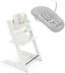 Stokke Tripp Trapp High Chair with Newborn Set and Tray, White/Grey
