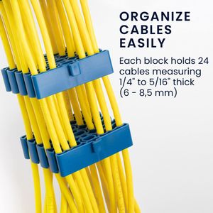 kwmobile Cable Comb Organisers Set of 2 – Blue Wire Management Clips with Screws