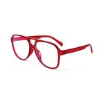 FEISEDY 70s Aviator Glasses Frame Blue Light Blocking Glasses Oversized Square Computer Glasses Women Men B2888