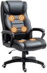 Vinsetto High Back Executive Office Chair 6- Point Vibration Massage Extra Padded Swivel Ergonomic Tilt Desk Seat, Black