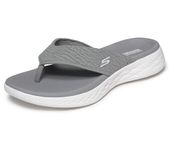 Skechers Women's On-the-go 600 Sunny Flip Flop, Gray Textile, 6 UK