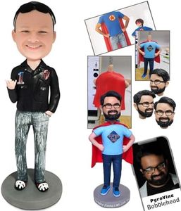 PyroVine Personalized Male Bobbleheads -Custom Bobblehead Figurines for Men, Sculpture Gifts for Men, Boyfriends, Husbands, Office Colleagues or Bosses