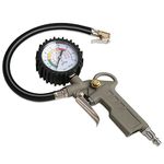 LadFath Tire Inflator with Pressure Gauge, 0-220PSI Dial Wheel Air Tire Pressure Gauge, Heavy Durable Rubber Hose with Quick Coupler, Air Compressor Tire Inflator Attachment for Cars Motorcycle Bike