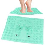 UPIQNG Feet Massage Pad Massager Tool Foot Acupressure Mat Pressure Relief Pad Foot Acupressure Cushion Shiatsu Reflexology Massager,Green