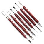 AOTISBAO 6 Pcs Clay Sculpting Modelling Tools Wax Carvers Tools Double-Ended Stainless Steel Wax Clay Sculpting Carving DIY Tools for Professional Art Crafts Clay Pottery Sculpture